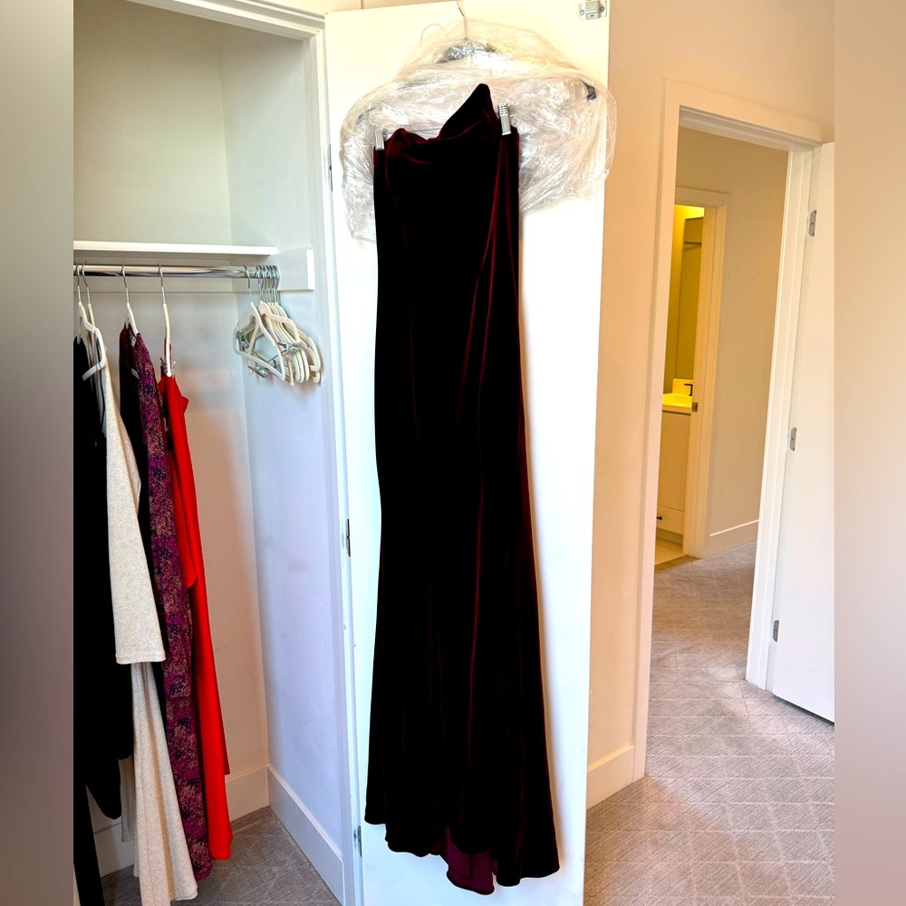 Stunning worn once formal velvet dress with slit